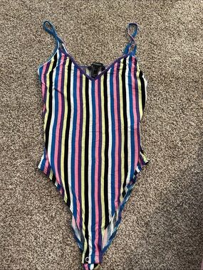 Forever 21 : Multicolor Vertical Stripe Tank body suit